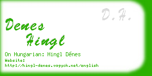 denes hingl business card