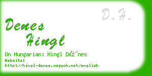 denes hingl business card